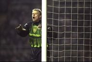 21 Dec 1997:  Peter Schmeichel of Manchester United controls his defence from the near post during the FA Carling Premiership match against Newcastle United at St James'' Park in Newcastle, England. Manchester United won the match 0-1. \ Mandatory Credit:Ross Kinnaird /Allsport
